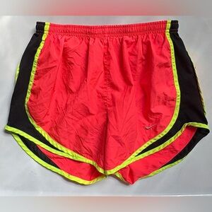 Nike Athletic Shorts Small Coral Pink, Black, Lime Green Dri Fit Running